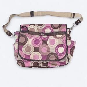 Coach Signature Snaphead Purple Multifunction Messenger Bag F18377